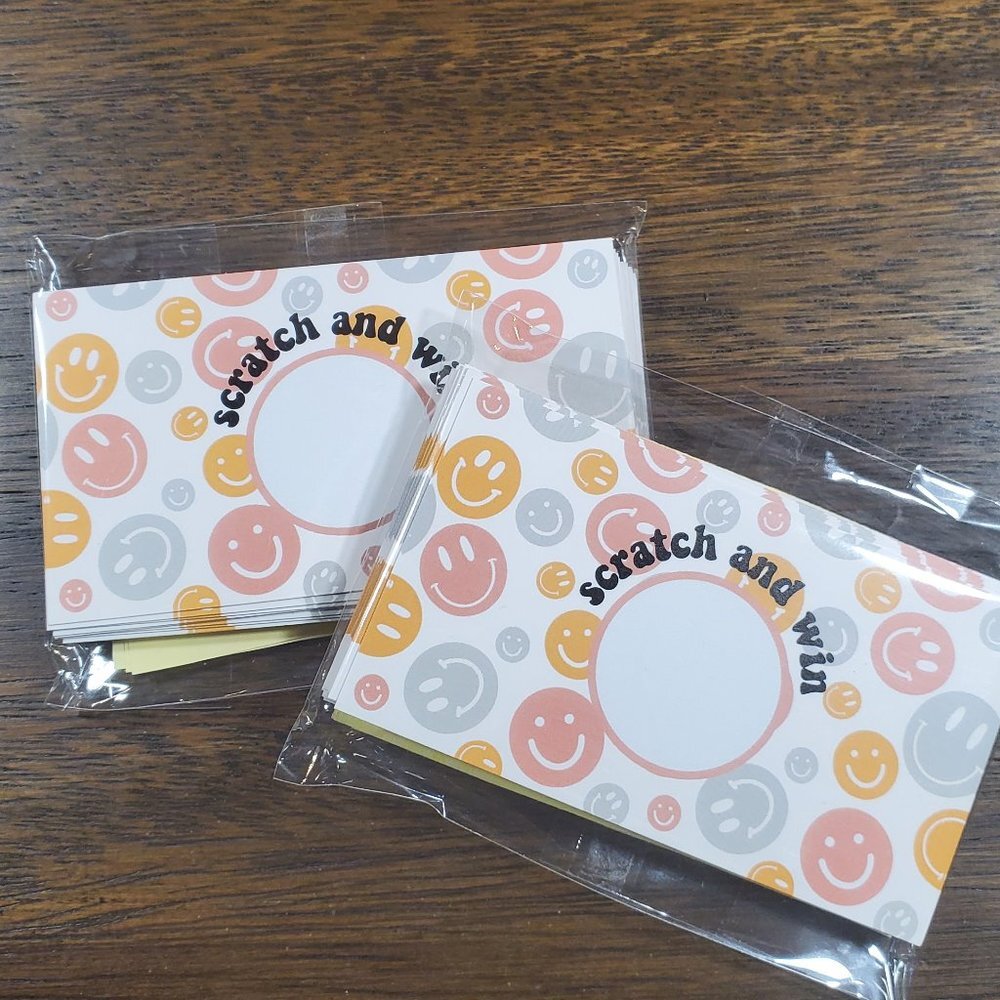Scratch & Win-Thank You Cards - Happy Smily Face - 40 Cards